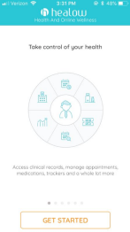 Patient portal login and setup screenshot