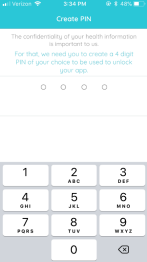 Patient portal record and billing navigation screenshot
